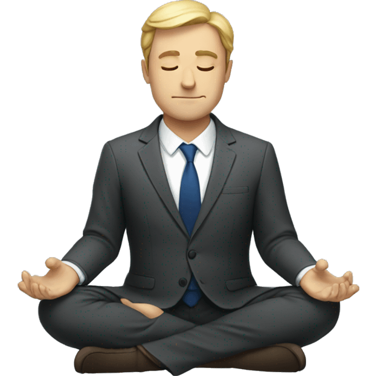 European man in suit meditating emoji