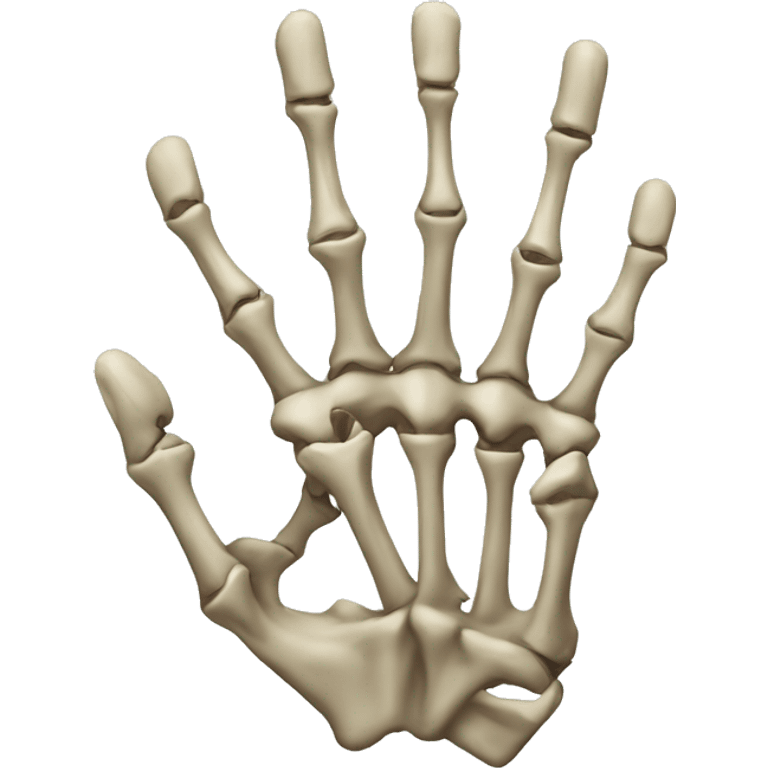 Skeleton hand with 2 middle fingers down emoji