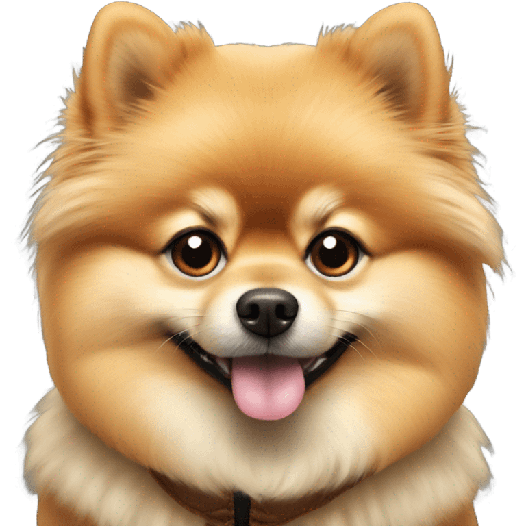 Pomeranian wearing vest emoji