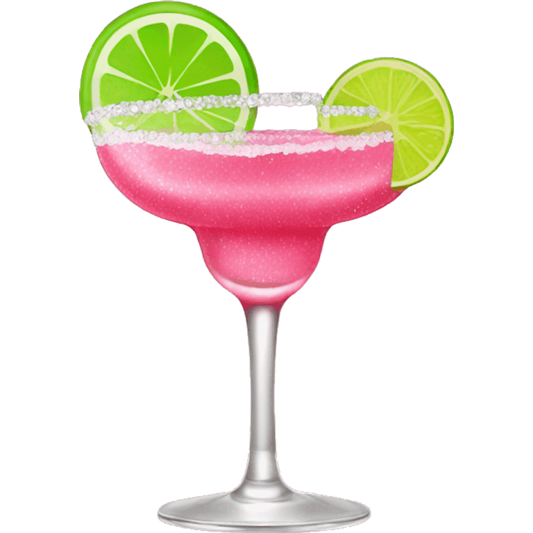 pink margarita sparkly with pink lime emoji