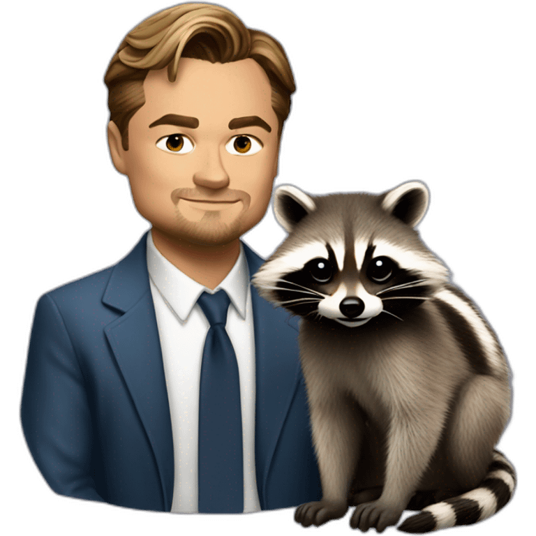 leonardo dicaprio with racoon emoji