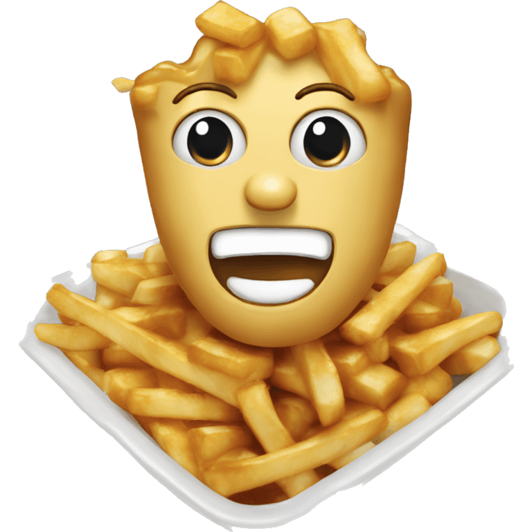 Poutine qui mange une poutine emoji