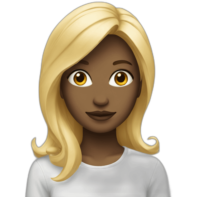 Un noir et une blonde emoji