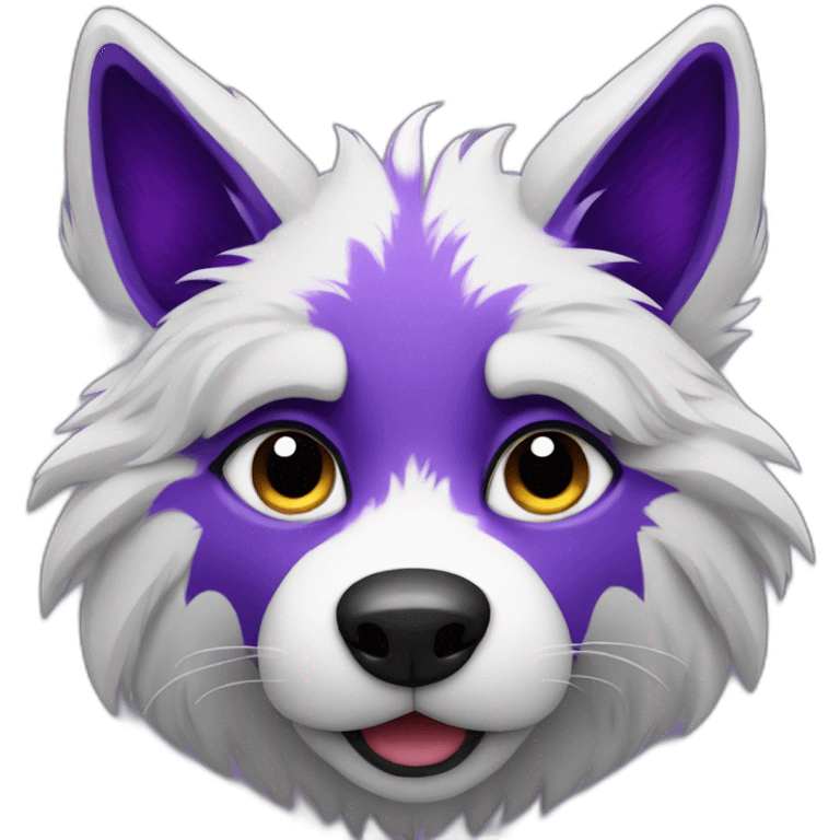 Purple furry wolf emoji