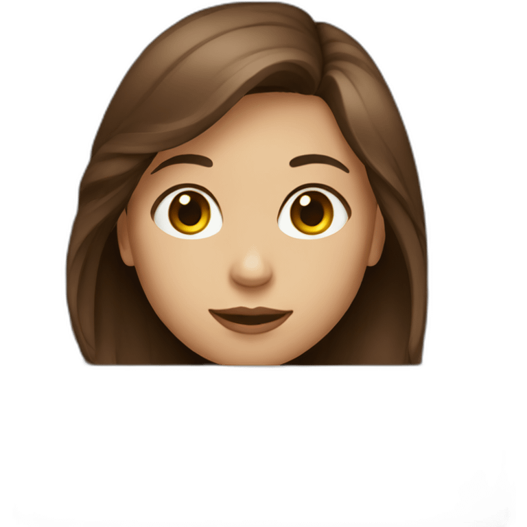 girl with brown hair at a laptop emoji