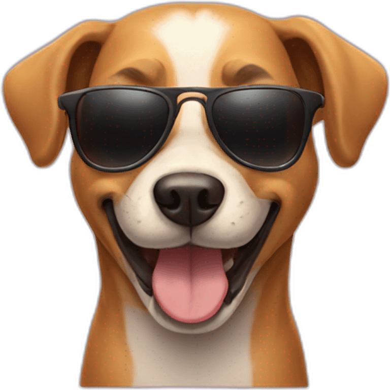 dog with sunglasses smiling emoji