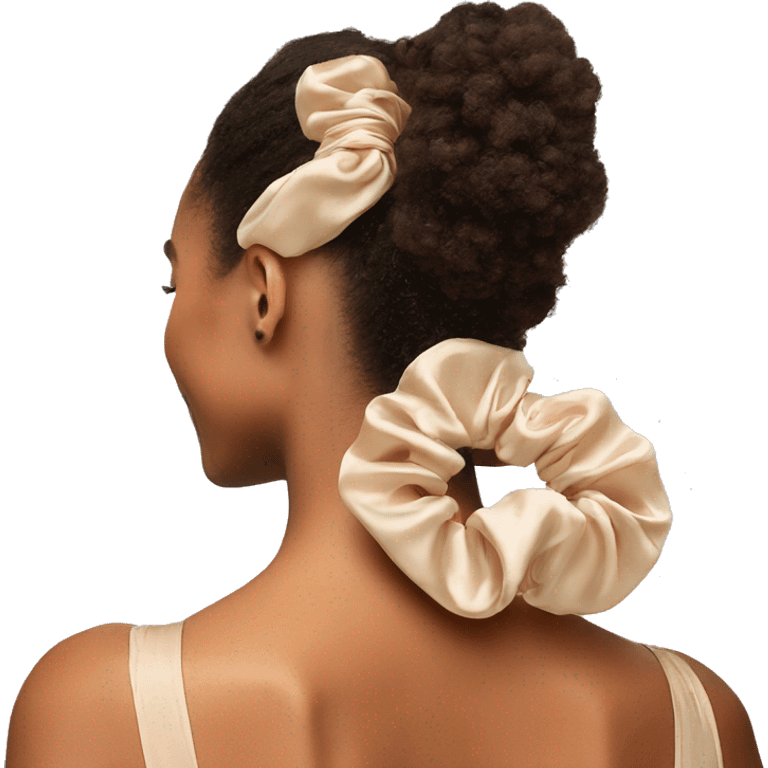 Beige silk scrunchie  emoji