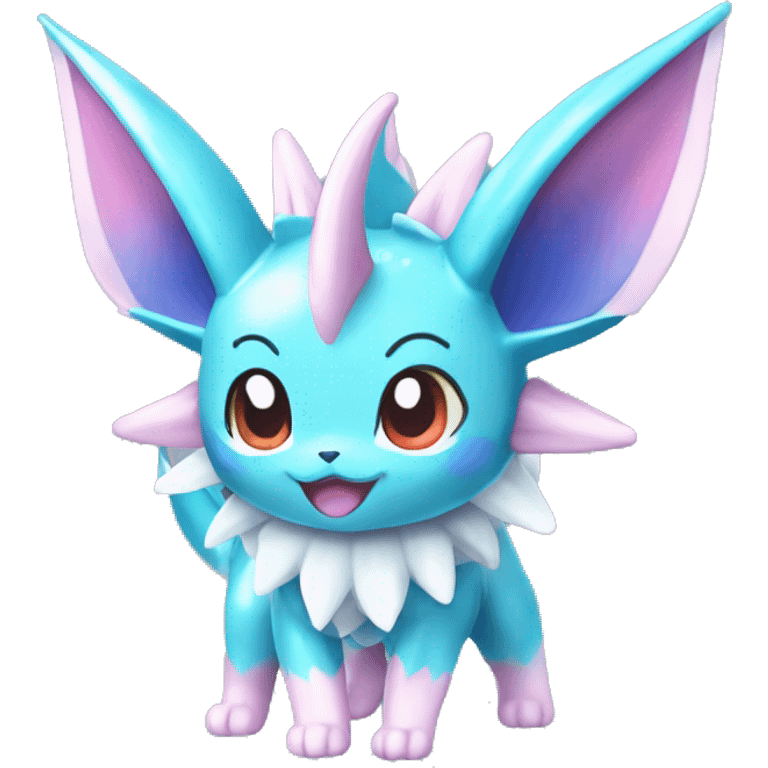 Shiny colorful Vaporeon Sylveon Pokémon emoji