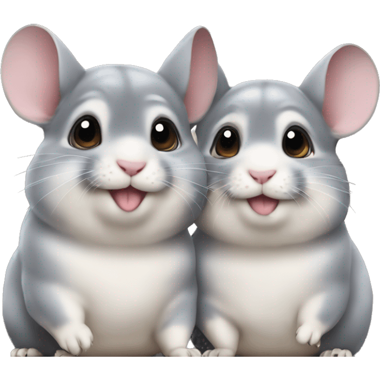 two chinchillas together  emoji