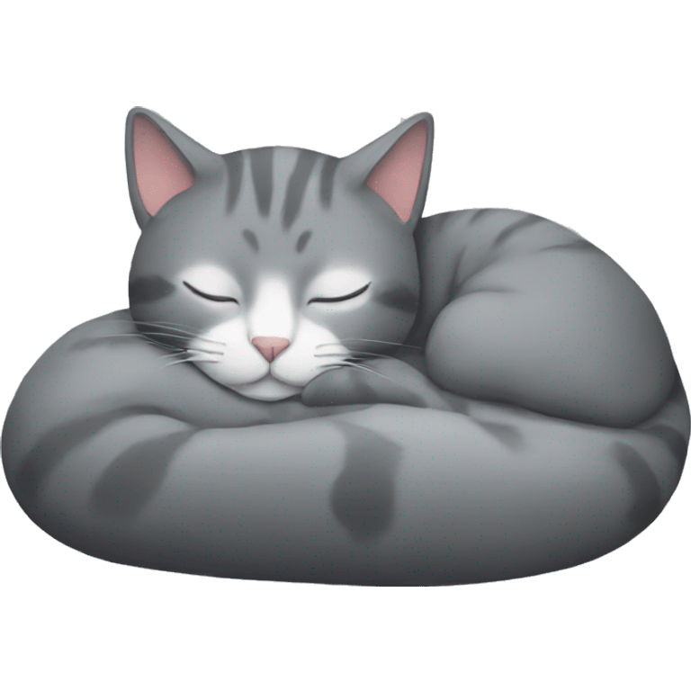 Grey cat sleeping emoji