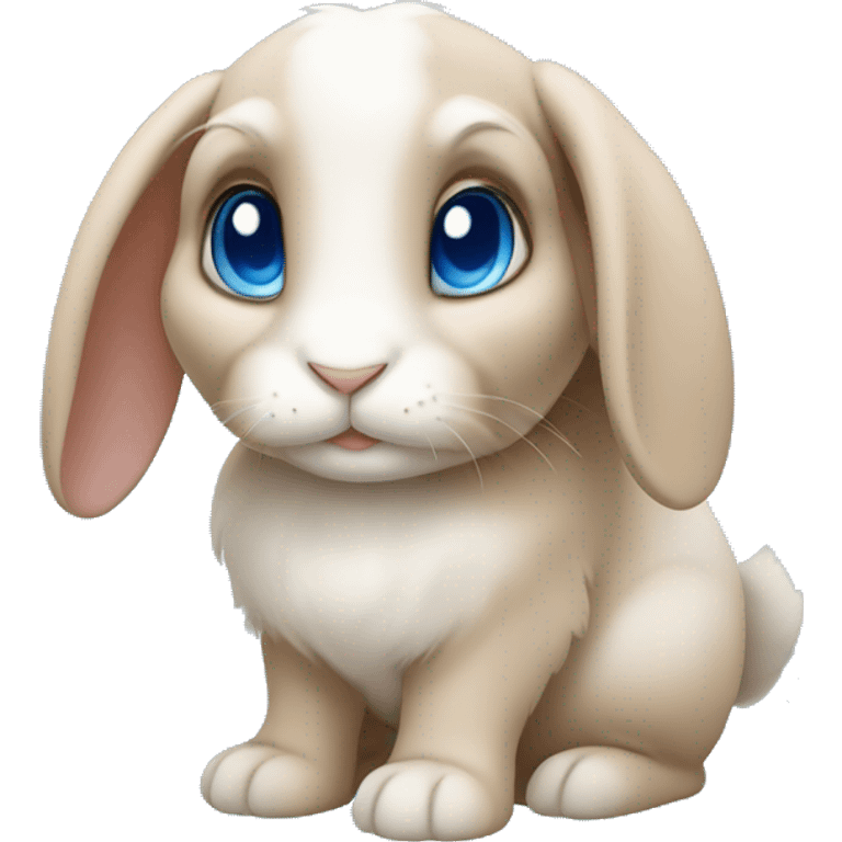 lop-eared rabbit with blue eyes emoji