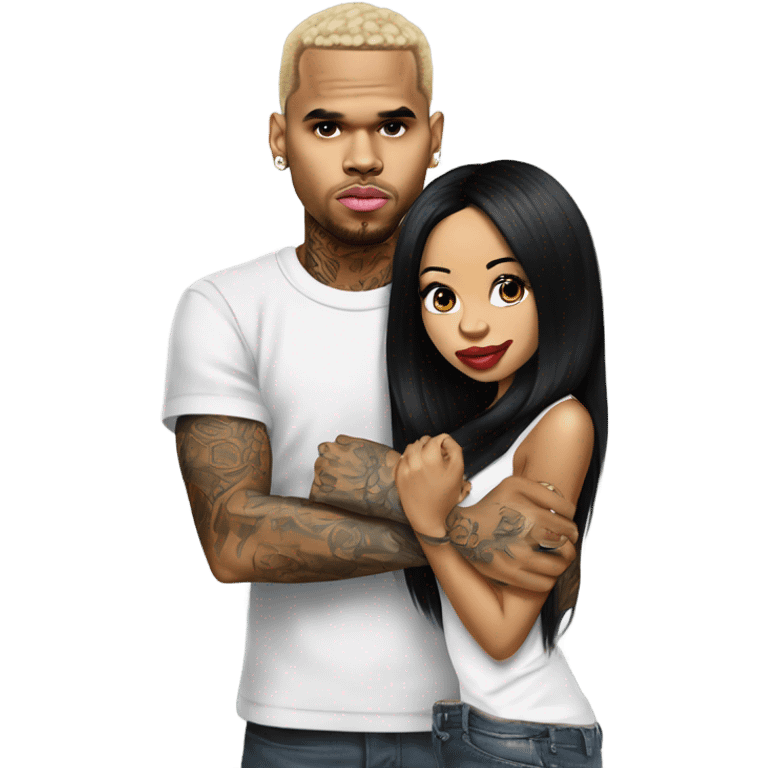 Hyper Realistic Chris Brown and beautiful Karruche Tran  emoji