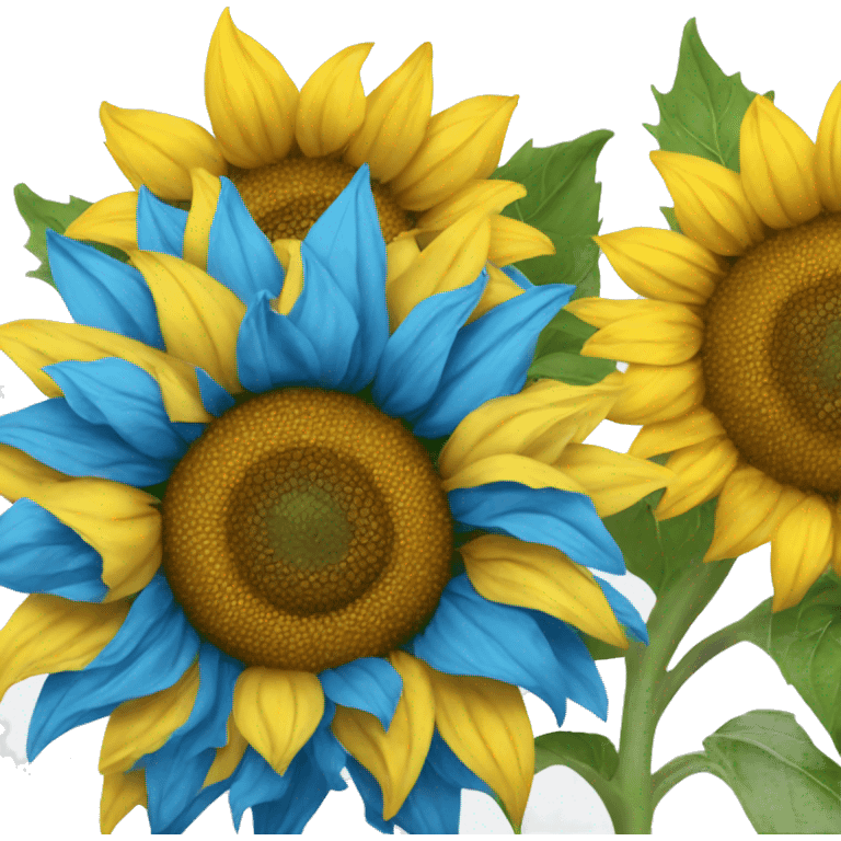 blue and yellow sunflower emoji