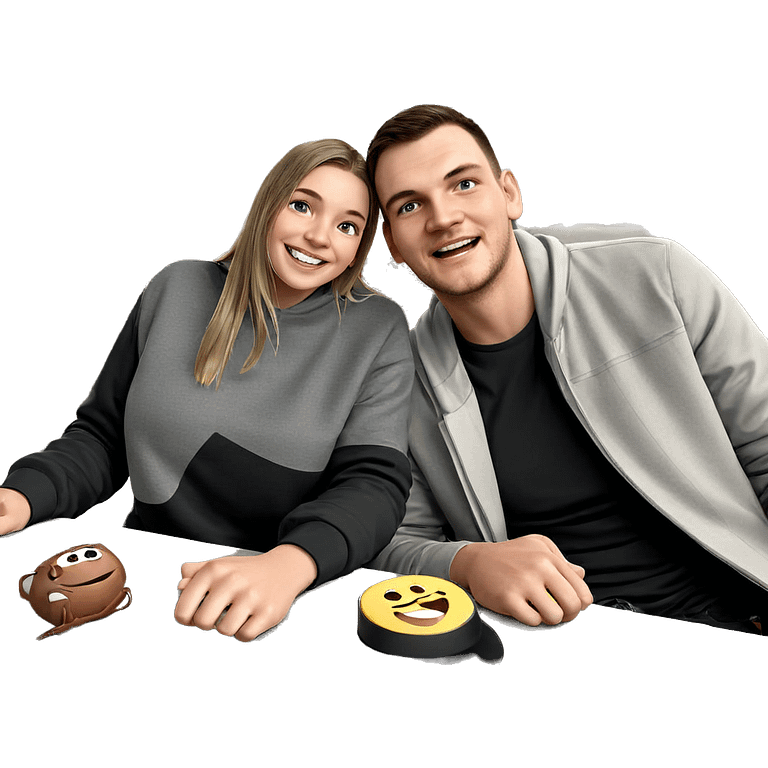 smiling girl and boy portrait emoji