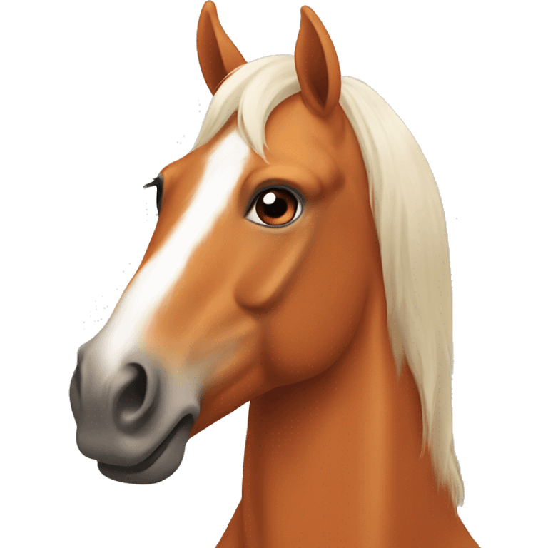 Orange horse with white line on face  emoji