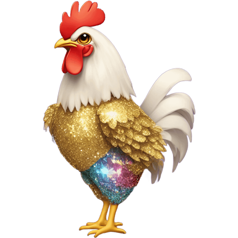 Disco chicken wearing jacket  emoji