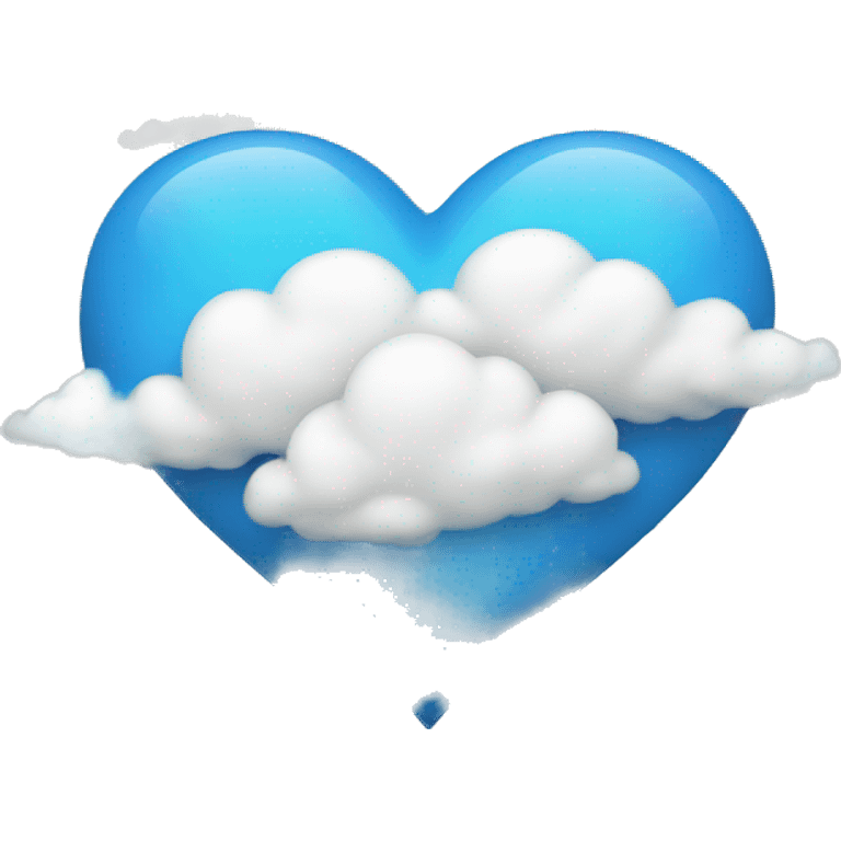 blue heart with clouds  emoji