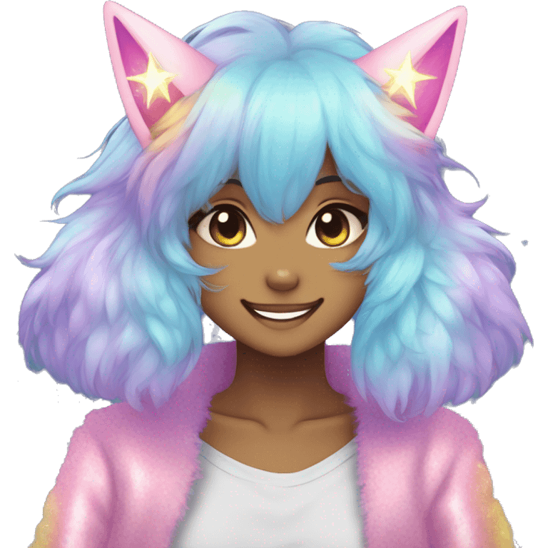 Anthro Shiny Colorful Pastel Glitter Sparkle Stars Gradient Anime Chibi Fakémon Fur Sona emoji