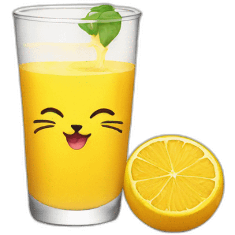 Cat drink juice emoji