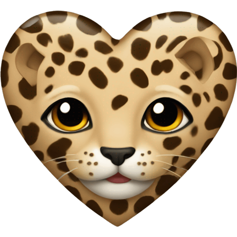 Beige heart with leopard emoji