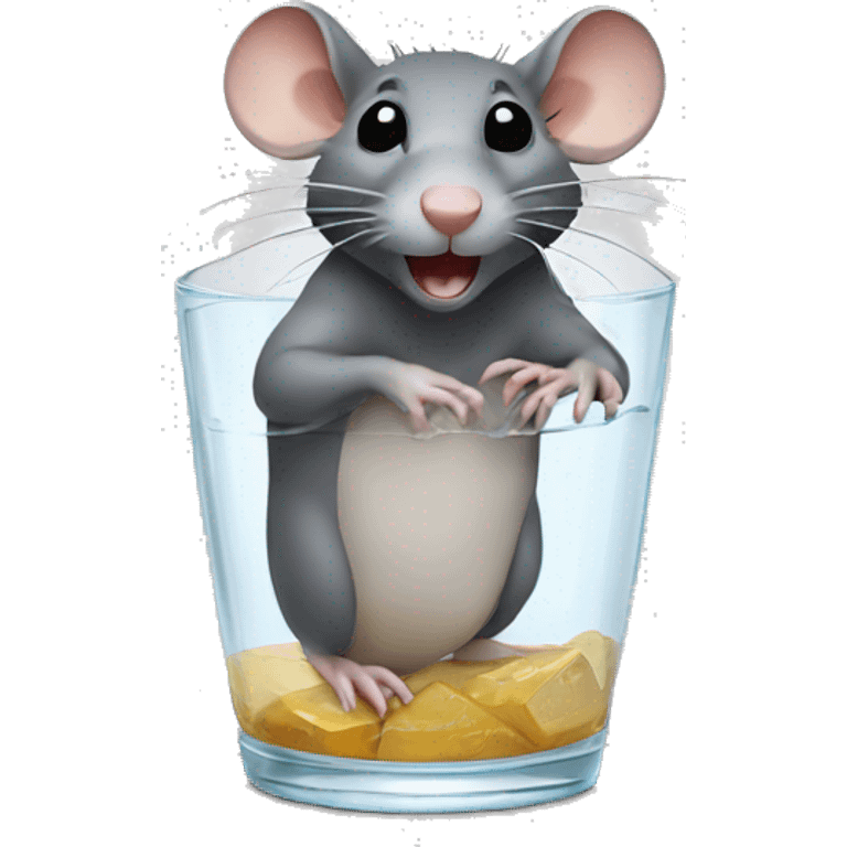 A rat turning in a glass emoji