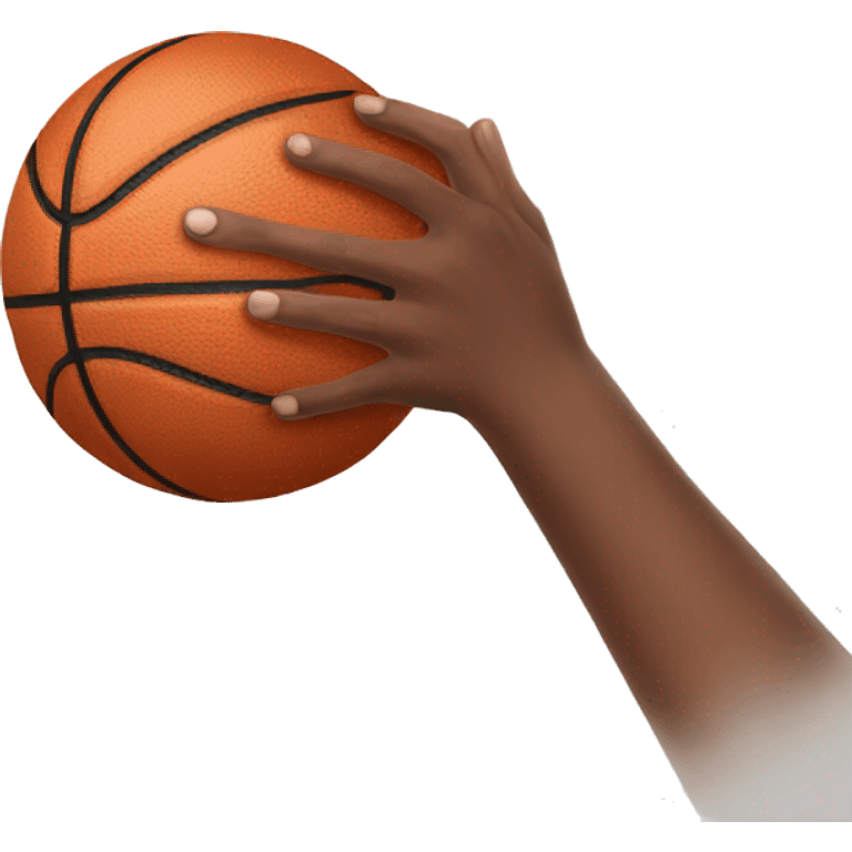 Hand holding a basketball emoji