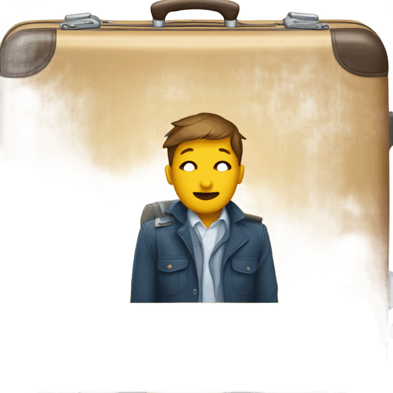 A person had sticking out of a suitcase emoji