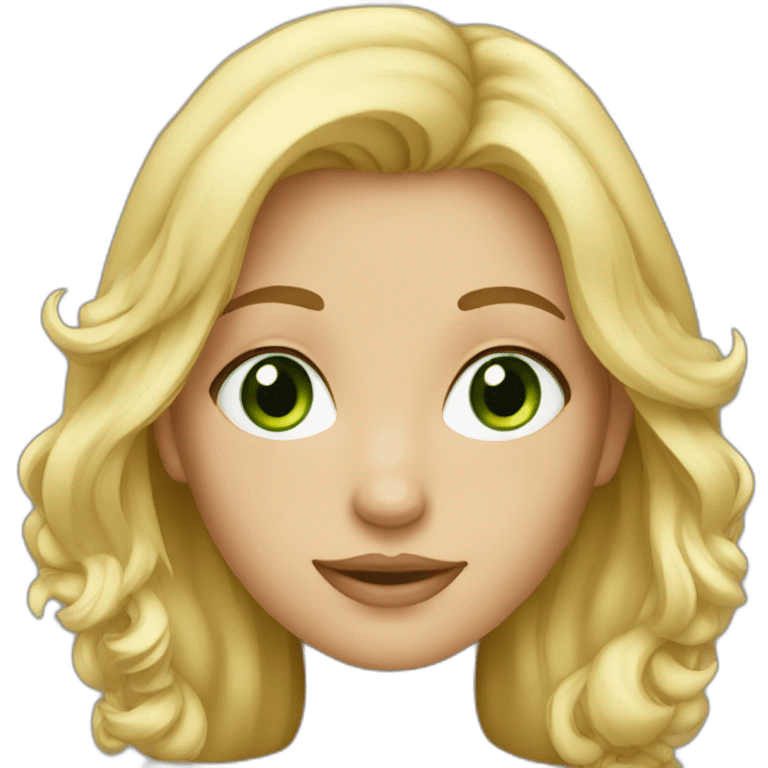 a blonde girl with green eyes emoji