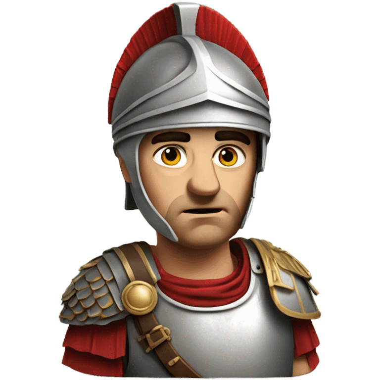 sad photorealistic Roman legionary emoji