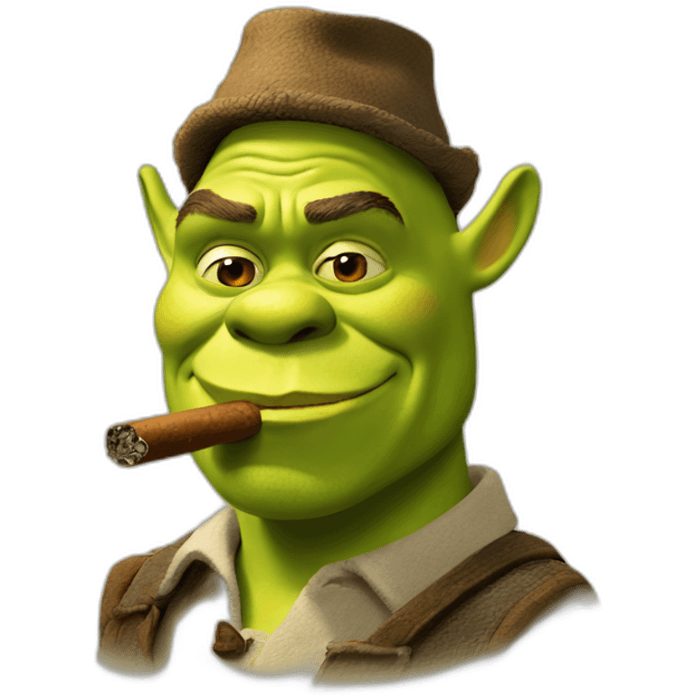 shrek smoking cigar emoji