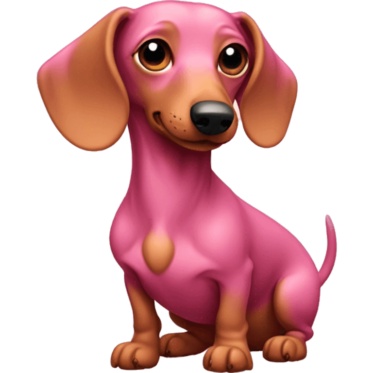 pink dog dachshund emoji