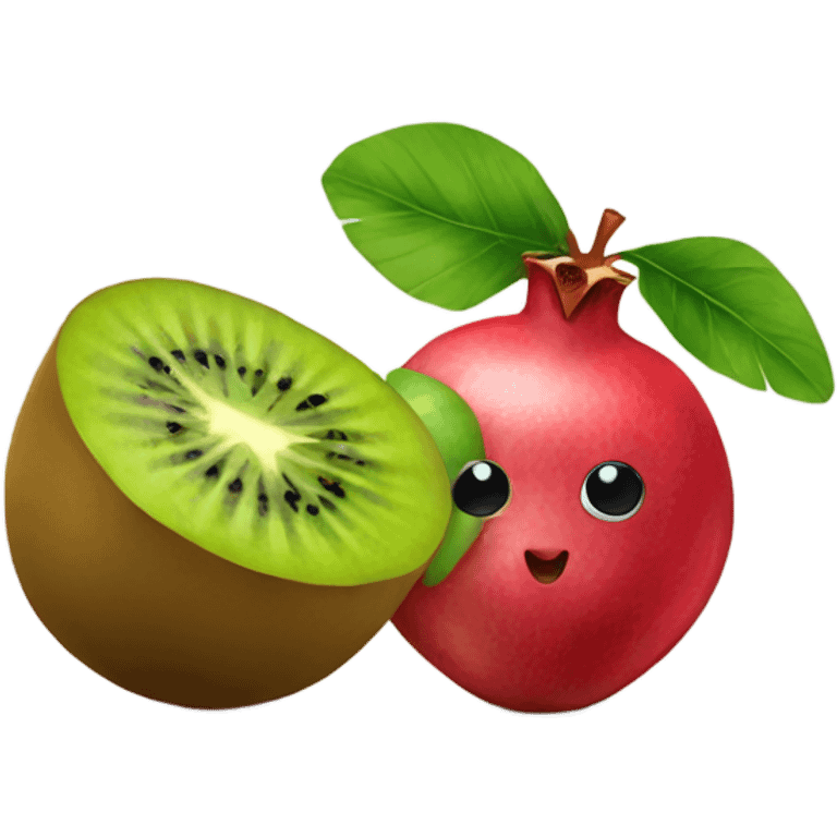 Kiwi and Pomegranate emoji