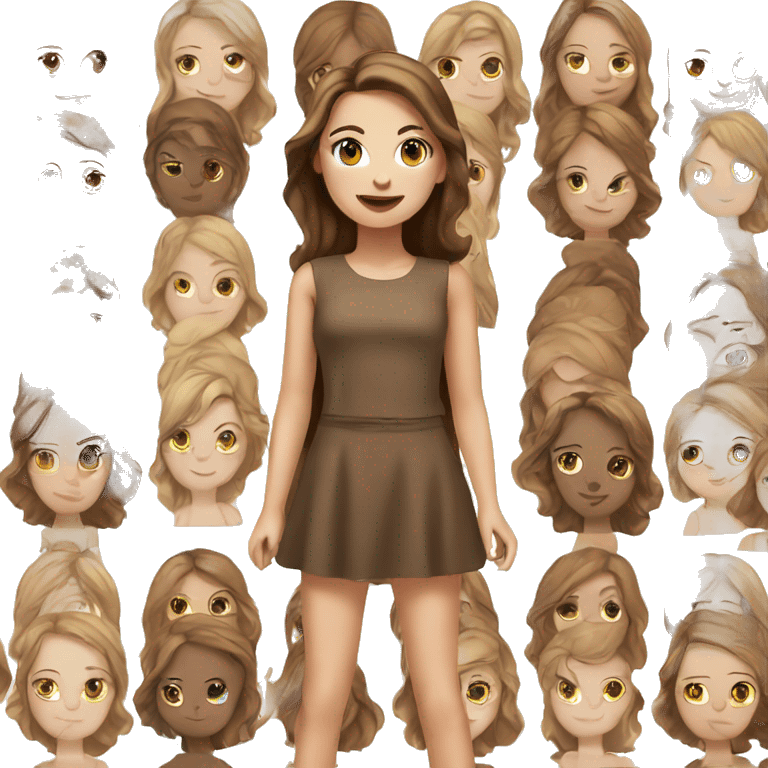 white girl brown hair Minidress emoji