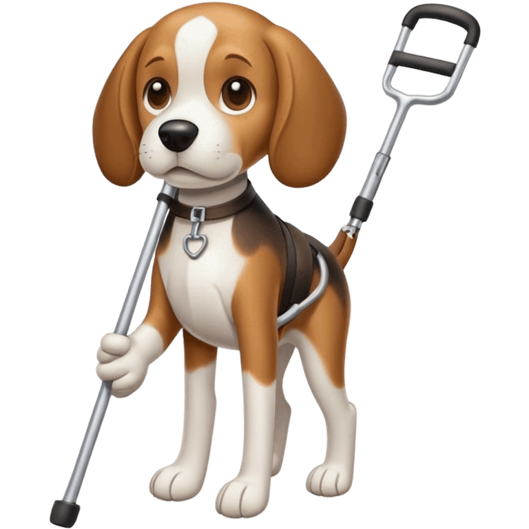 Beagle with crutches emoji