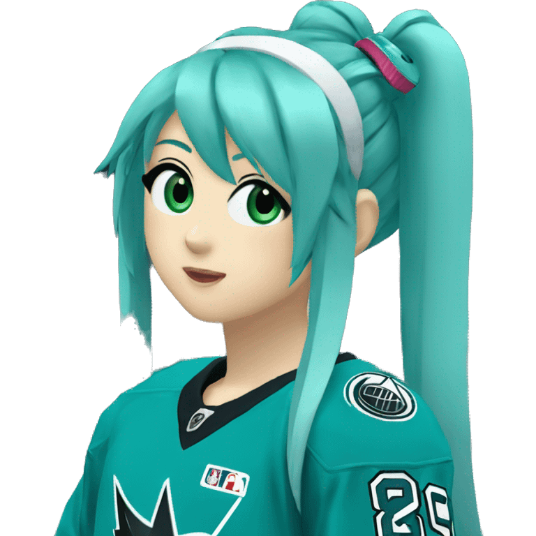 hatsune miku at an nhl game emoji