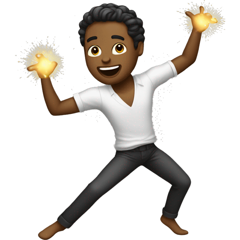 Dancing man emoji with sparkle emoji emoji