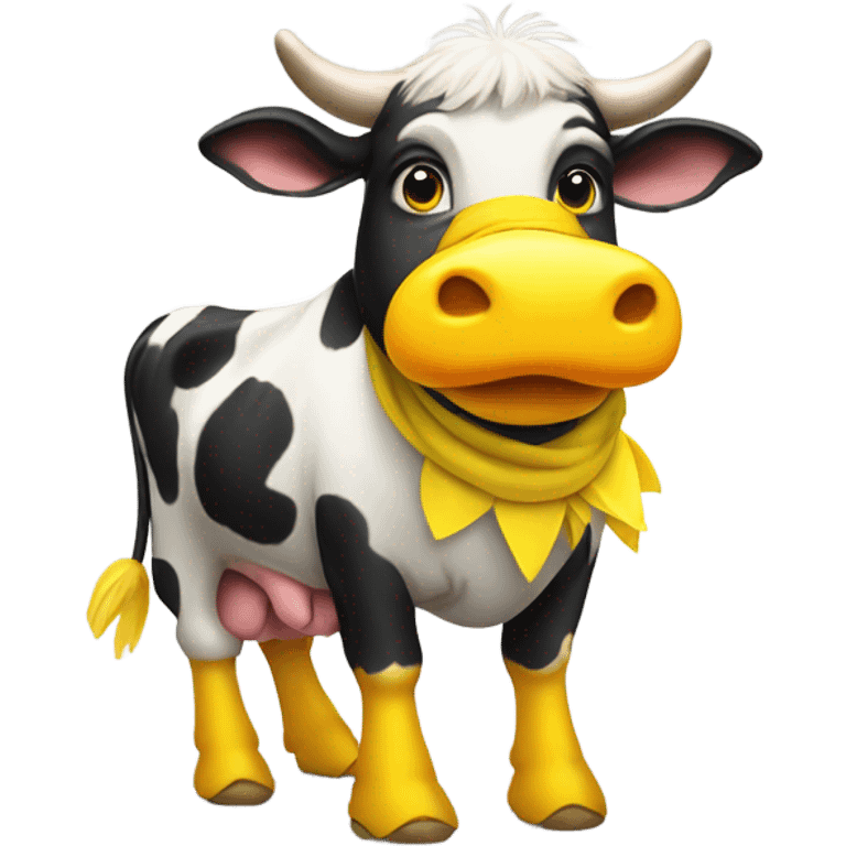 cow dressed up as a duck emoji