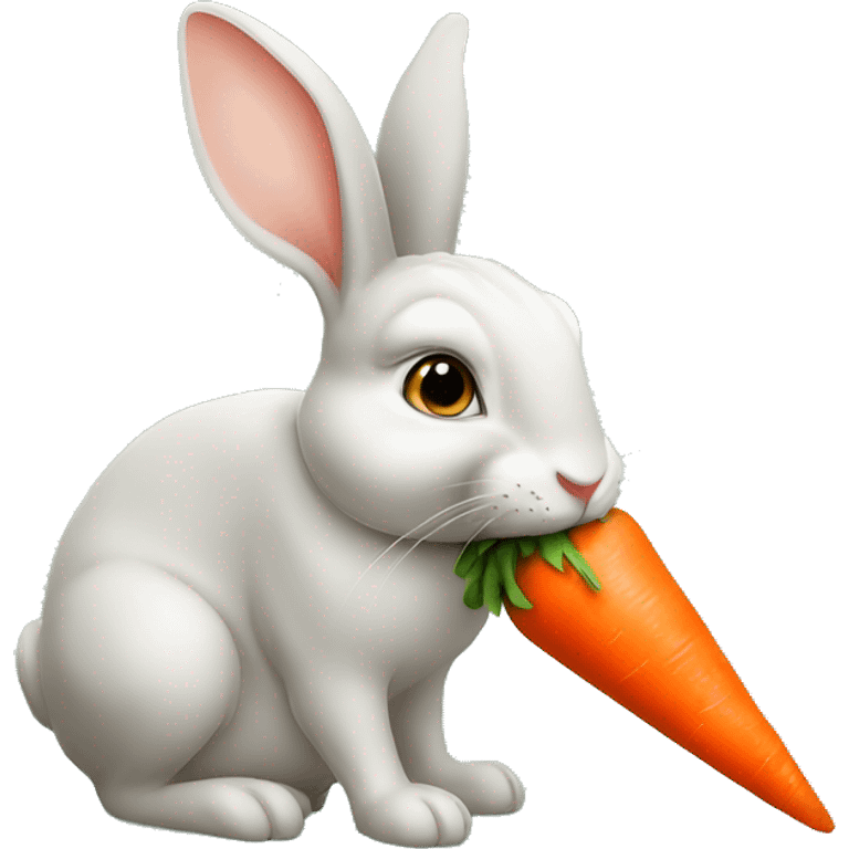 Rabbit sucking a carrot emoji