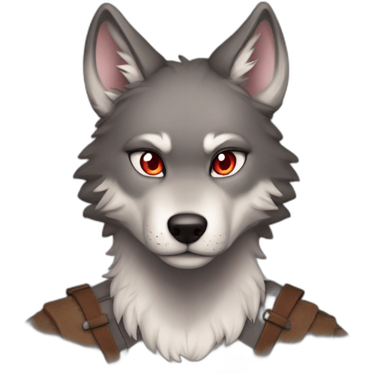 In love wolf anthro. Hearts on eyes emoji