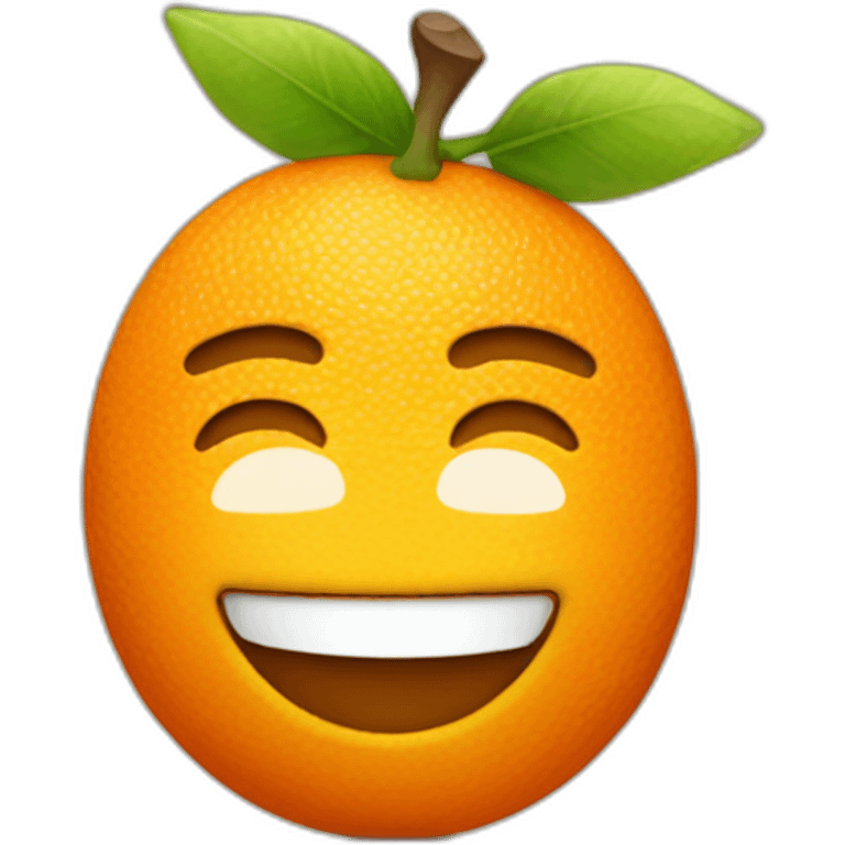 white men with orange fruit in his head with his smile emoji