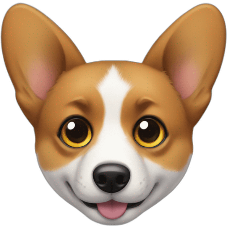 Black corgi wrinckle eye emoji