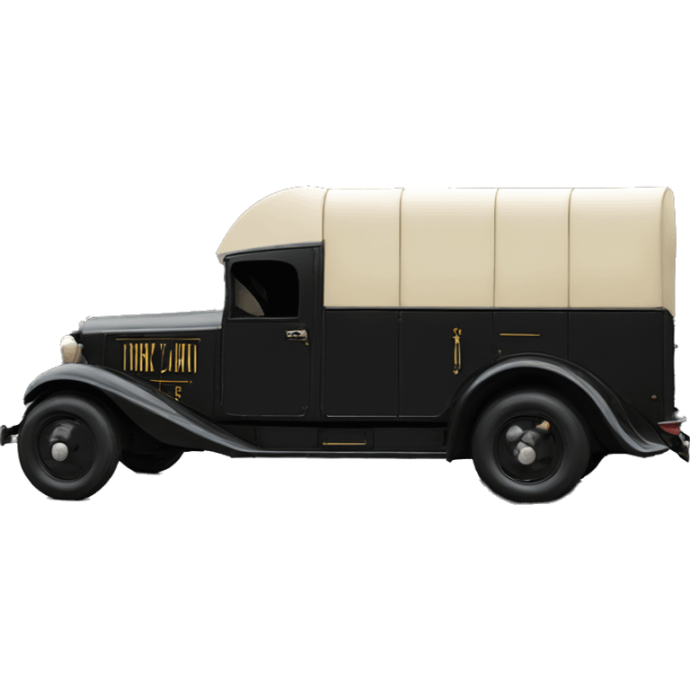 Art Deco Very long 1934 moving truck side view  emoji