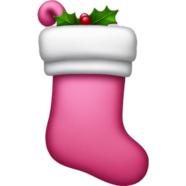 Pink Christmas stocking  emoji