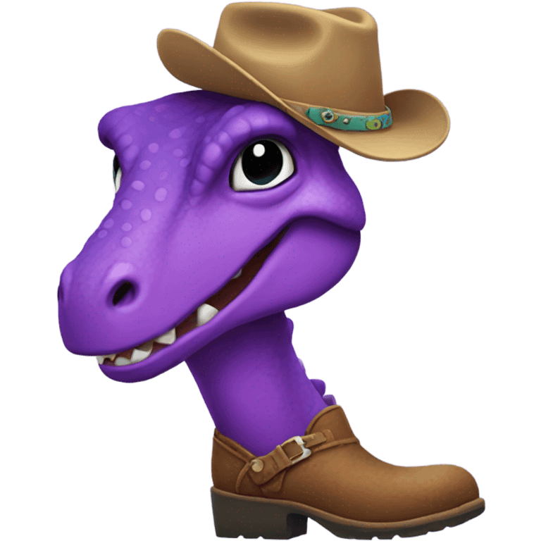 Dinosaur wearing Purple cowboy boots  emoji