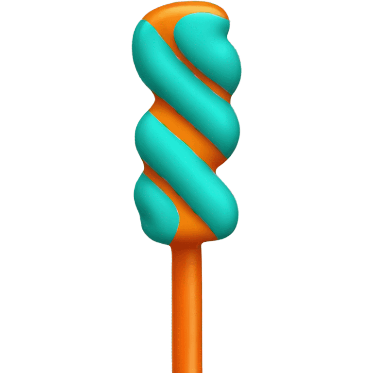 Teal and orange striped cane emoji