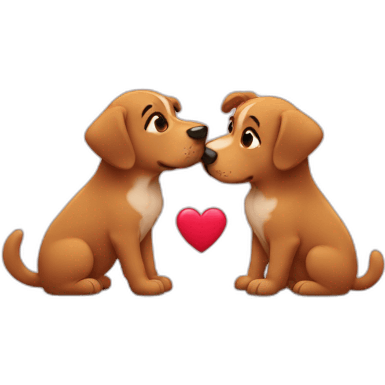 dogs kissing hearts emoji