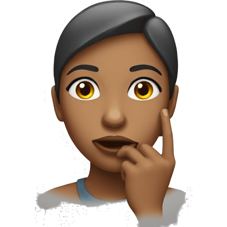 woman winking and shushing emoji