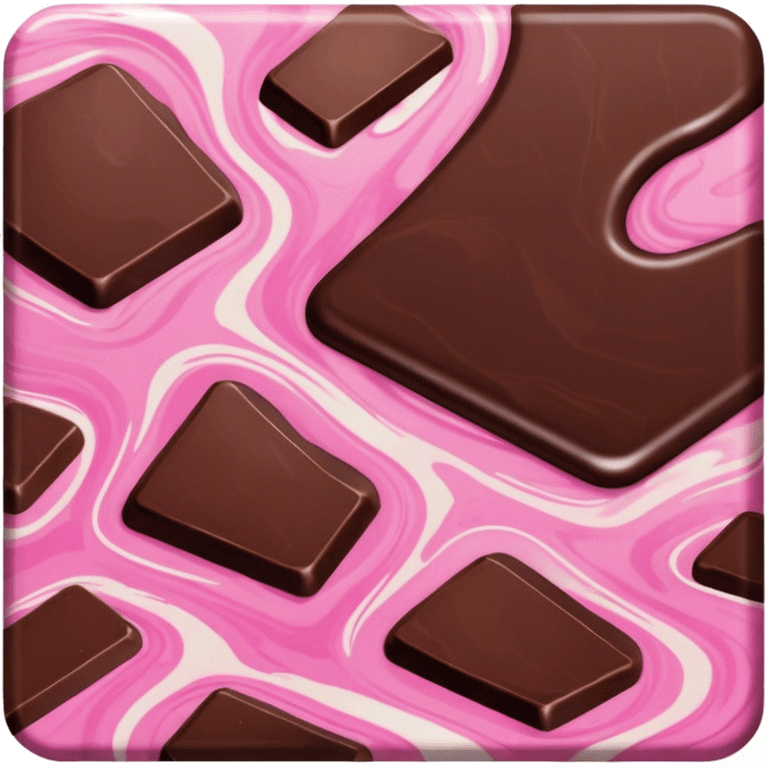 black and pink chocolate emoji