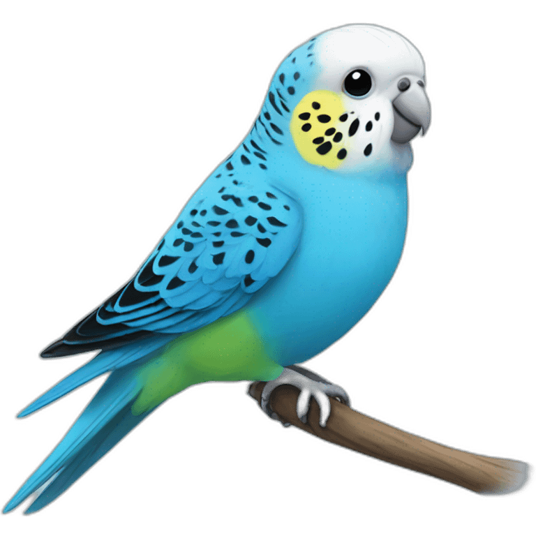 Blue cute budgie  emoji