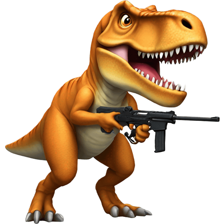 T rex with a gun emoji